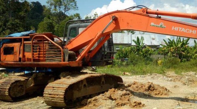 Polisi berhasil mengamankan alat berat yang digunakan untuk aktivitas PETI di Merangin.