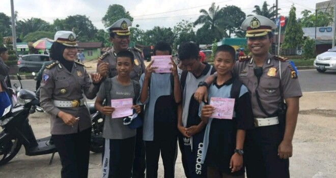 Siswa smp yang terjaring razia beberapa waktu lalu.