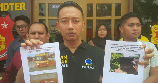 Tim Opsnal Satreskrim Polresta Jambi mengamankan 20 kubik kayu ilegal.