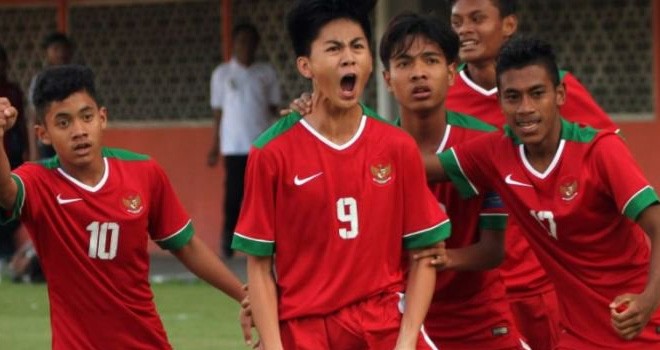 Timnas Indonesia U-16 saat meraih kemenangan 4-0 atas Filiphina. Foto via pssi.org