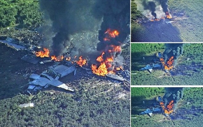 Kondisi pesawat sesaat setelah jatuh. (Twitter WLBT 3 On Your Side)