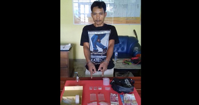 M Markobah, pengedar sabu saat berhasil diamankan anggota Satresnarkoba Polres Sarolangun.