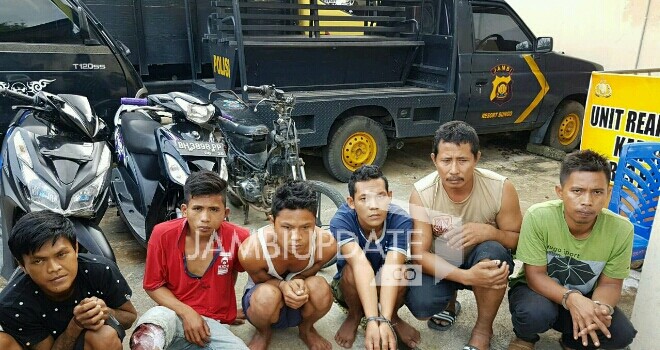 6 gembong Curanmor yang dibekuk anggota Buser Polres Bungo.