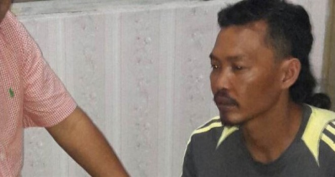 Bapak berinisial SS (40) saat diamankan Polisi.
