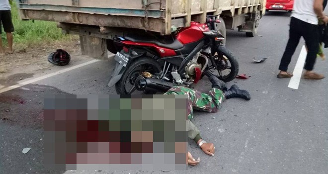 Danramil yang meninggal di TKP.