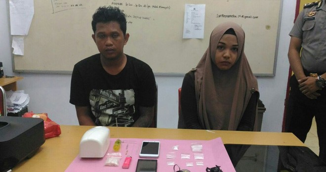 Pelaku saat berhasil diamankan di Polres Tebo.