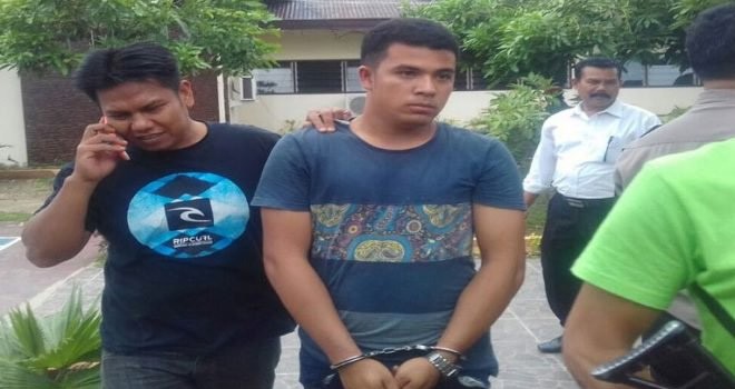 Tersangka diamankan di Polres Tapsel. foto : metrotabagsel/JPG