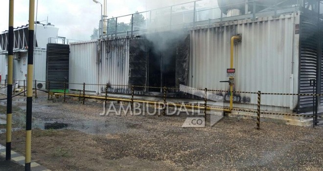 PLTG Tanjung Jabung Power yang terbakar siang ini.