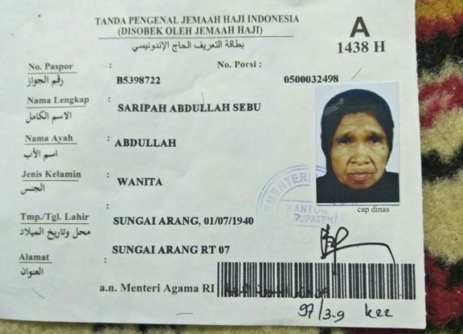 Identitas Jamaah Haji asal Bungo.