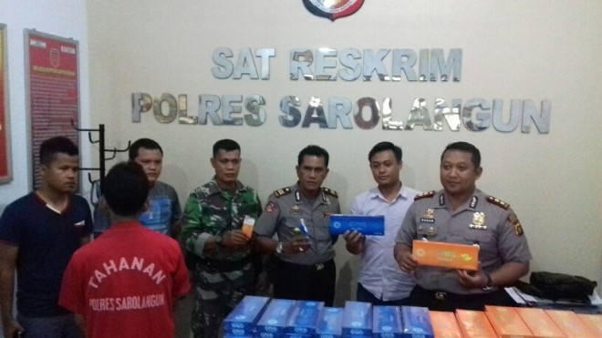 Polres Sarolangun Gagalkan Penyelundupan Ratusan Slop Rokok Tanpa Bea Cukai.