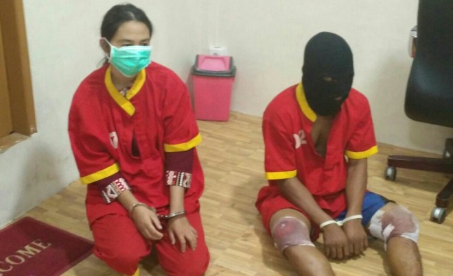 Tersangka pembunuhan yang berhasil di amankan polisi. 