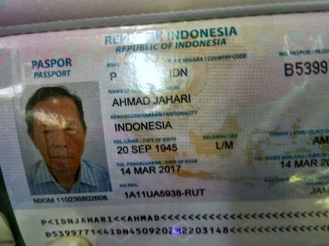 JH asal Kerinci atas nama Ahmad Jahari Safei (72).