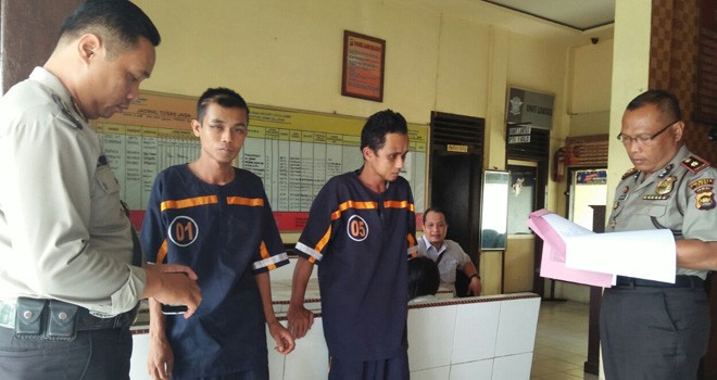 Pelaku Jambret diamankan di Kapolsek Jambi Selatan.