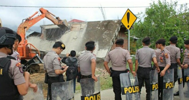 Rumah Hj Nurjihan saat dieksekusi oleh pihak Pengadilan. 