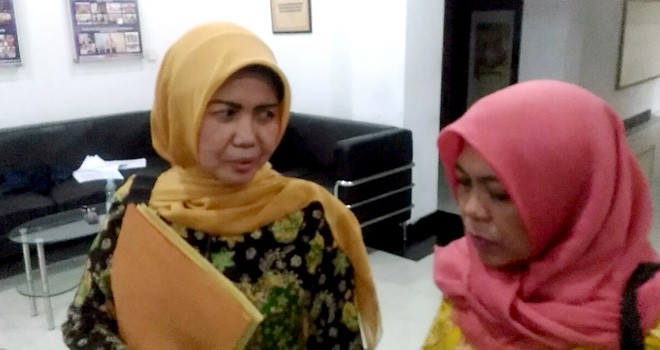 Sekwan saat keluar dari ruangan penyidik.