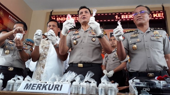 Polda Jambi Tangkap Pemasok Mercury ke pelaku PETI.