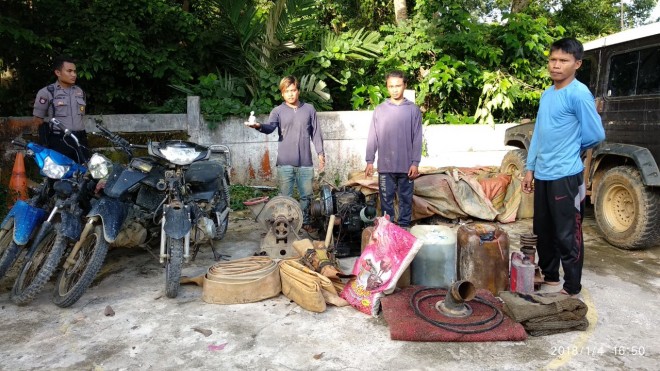 3 Pelaku PETI di Sarolangun Dibekuk, 5 Mesin Dompeng Dibakar.