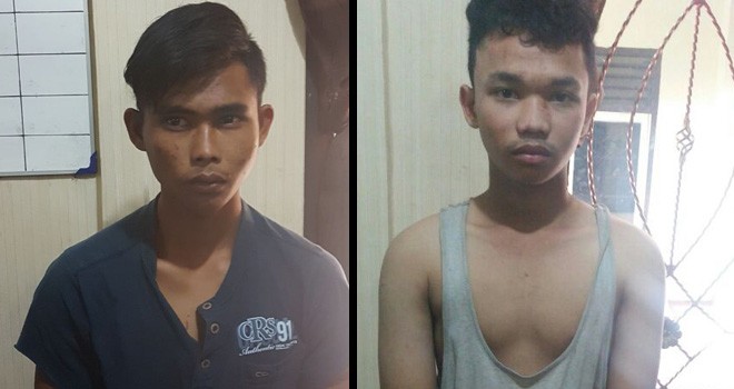 Dua pelaku jambret yang berhasil ditangkap anggota Polres Bungo.  