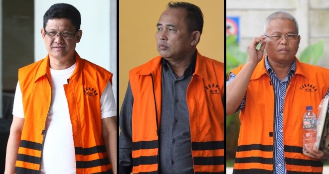 Tiga Tersangka Kasus Suap RAPBD Provinsi Jambi 2018.