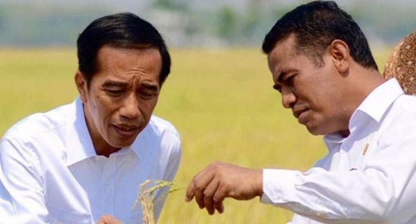 Presiden Joko Widodo dan Menteri Pertanian Andi Amran Sulaiman. Foto: Fajar
