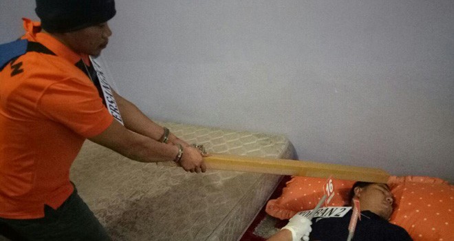 Rekontruksi pembunuhan Pasangan Suami Istri tauke Pakan ikan di Desa Mendalo Kecamatan Jambi Luar Kota Muarojambi.