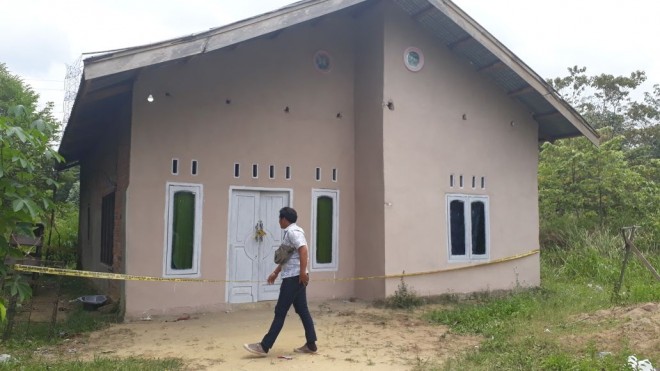 Kondisi rumah tempat penembakan pelaku.