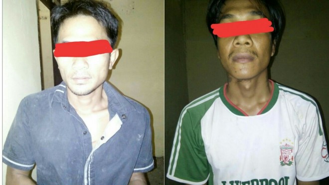 Kedua pria yang saling bacok diamankan di Polsek Singkut