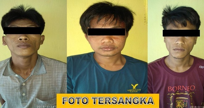 Tersangka dan barang bukti yang diamankan di Polres Sarolangun.