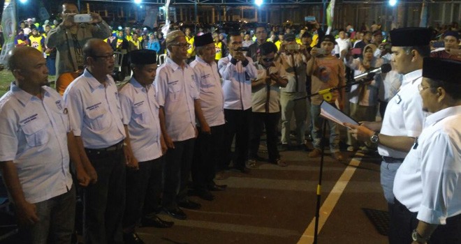 Ribuan Massa Hadiri Pengukuhan Relawan Pemenangan Fasha-Maulana Kecamatan Alam Barajo.