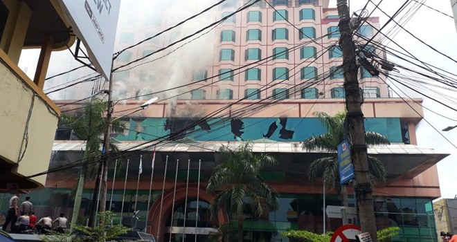 Kebakaran terjadi di Novita Hotel.