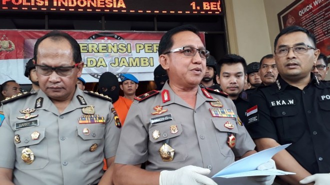 Kapolda Jambi, Brigjen Pol Muchlis AS saat ekspose di Mapolda.