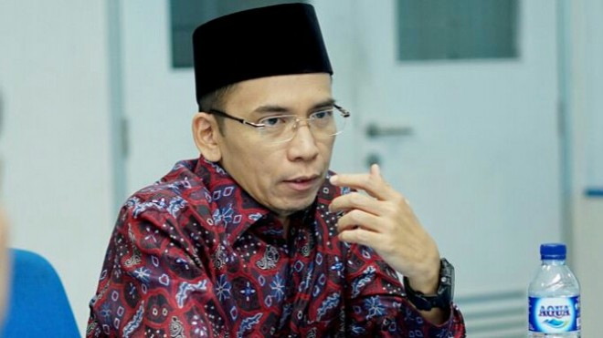 Gubernur NTB TGB Zainul Majdi saat bertandang redaksi JawaPos.com (Issak Ramadhani/JawaPos.com)