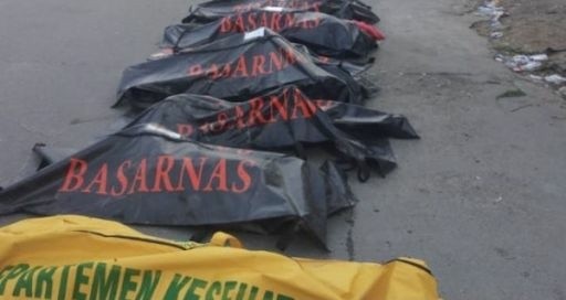Kantong jenazah korban gempa dan tsunami Sulteng.