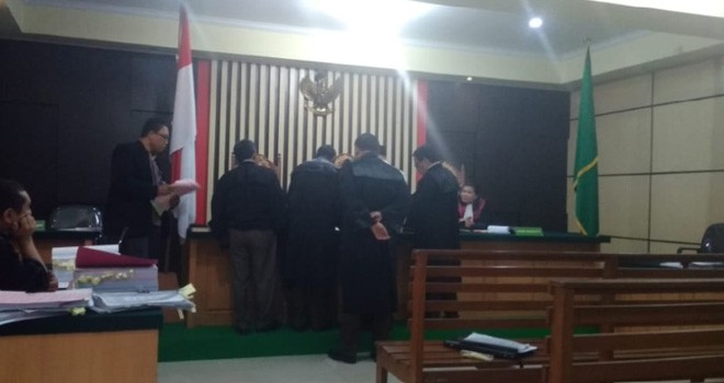 Suasana saat sidang Kasus Korupsi Perumahan PNS Sarolangun di Pengadilan Tipikor, Kamis (11/10).