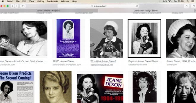 Jeane Dixon di lama Google.