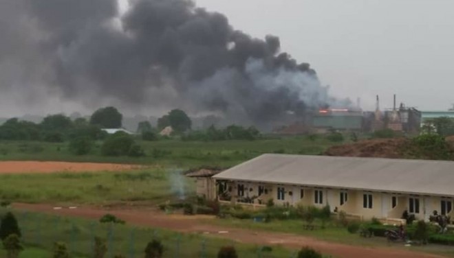 Pabrik PKS Milik SPBU Terbakar. Foto : Ist