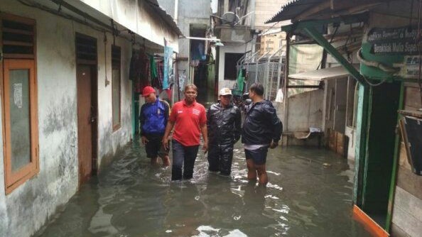 Banjir di Jakarta Barat sudah surut seiring hujan reda (Twitter @BPBDJakarta)