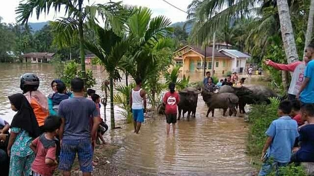 Kondisi banjir di Kabupaten Limapuluh Kota, Sumbar. (Istimewa)
