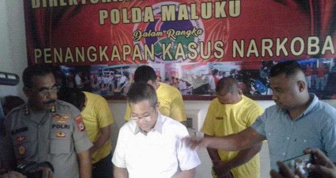 Polda Maluku saat menangkap ajudan Wagub Maluku. Foto : JPNN
