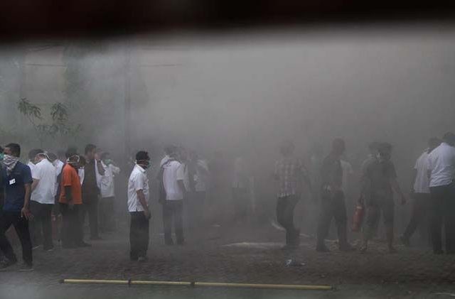 Kebakaran di RSSA Kota Malang, Rabu (27/2) siang. (Fisca Tanjung/JawaPos.com)