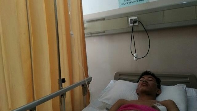 Kondisi korban saat ditemui di RS Myria Palembang. (Alwi Alim/JawaPos.com)