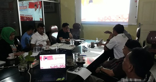 Rapat Jelang kedatangan Capres Prabowo ke Provinsi Jambi, Kamis (14/3). Foto : Ist