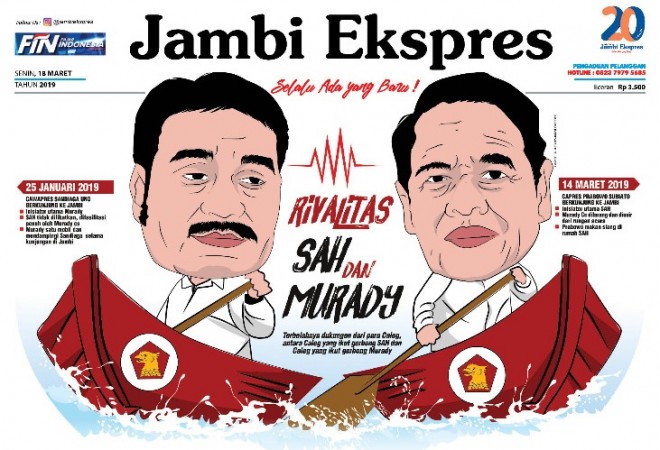 Headline di Jambi Ekspres edisi 18 Maret 2019.