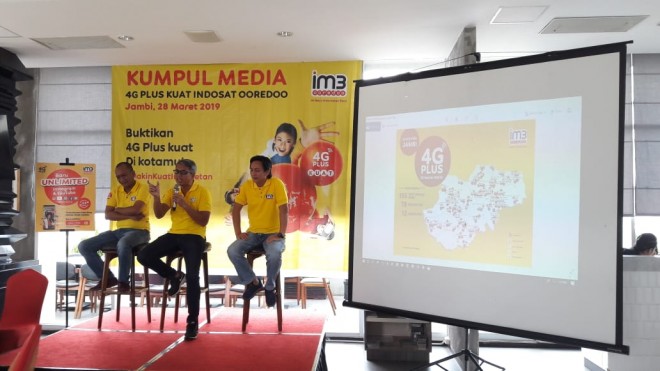 Kumpul Media 4G Plus Kuat Indosat Ooredoo Jambi. Foto : Iwan / Jambiupdate