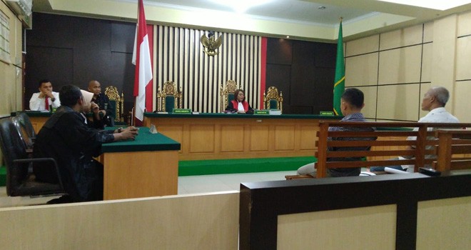 Sidang kasus korupsi Embung Padai Tebo di Pengadilan Tipikor Jambi ditunda karena dua hakim tidak hadir. Foto : Ist