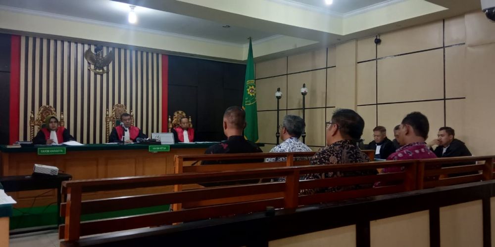 Sidang lanjutan kasus suap uang ketok palu RAPBD Provinsi Jambi 2018 dengan Terdakwa Jeo Fandy Yoesman kembali di gelar di pengadilan Tipikor Jambi, Kamis (17/10).
