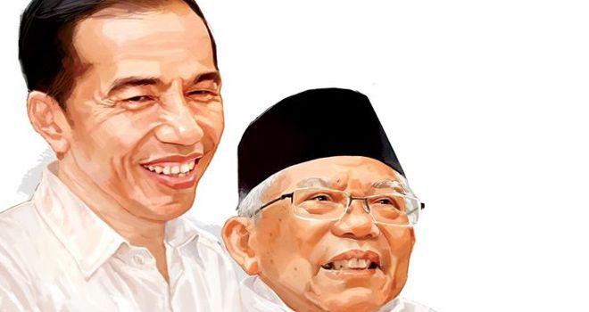 Ilustrasi: Joko Widodo (Jokowi) dan Ma'ruf Amin resmi memimpin Indonesia.
