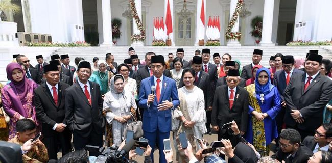 Presiden Joko Widodo usai umumkan kabinet.