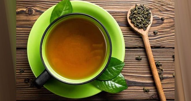 Ilustrasi teh hijau yang dipercaya bermanfaat untuk kesehatan.
