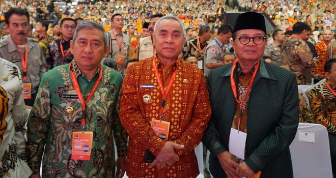 Fachrori saat menghadiri Rapat Koordinasi Nasional Penanggulangan Bencana Tahun 2020, yang dibuka oleh Presiden Republik Indonesia, Ir.H.Joko Widodo (Jokowi), di Sentul International Convention Centre, yang mengusung tema Penanggulangan Bencana Urusan Bersama, Kita Jaga Alam, Alam Jaga Kita, Selasa (4/2).